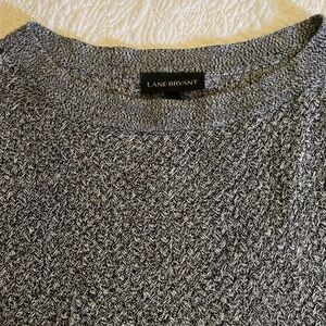Lane Bryant Black and White Textured Pull Over Sweater